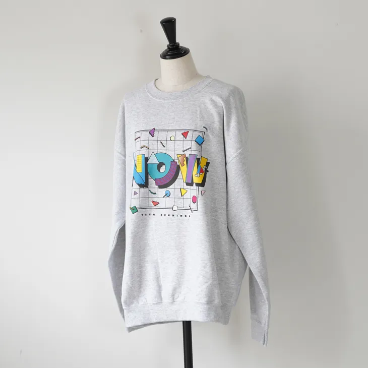 ANORAK CLUB x teen runnings | NOW 裏起毛 クルーネック スウェット (ash gray) size 1/2 sauna cool ロゴ刺繍 永井博_1