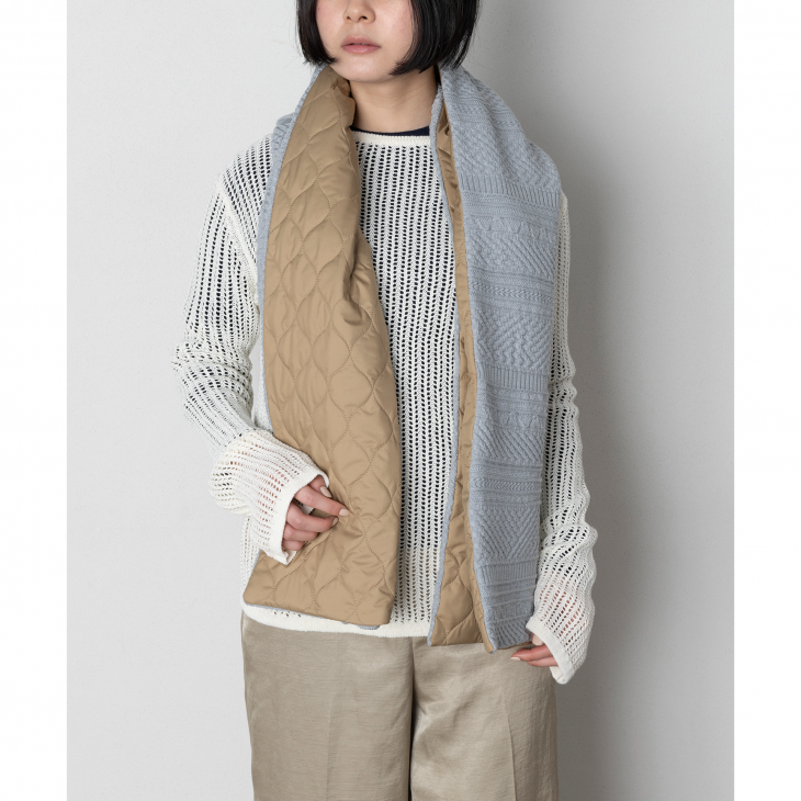 TRICOTE (トリコテ) | BUMPY SWITCH KNIT SCARF (gray) マフラー