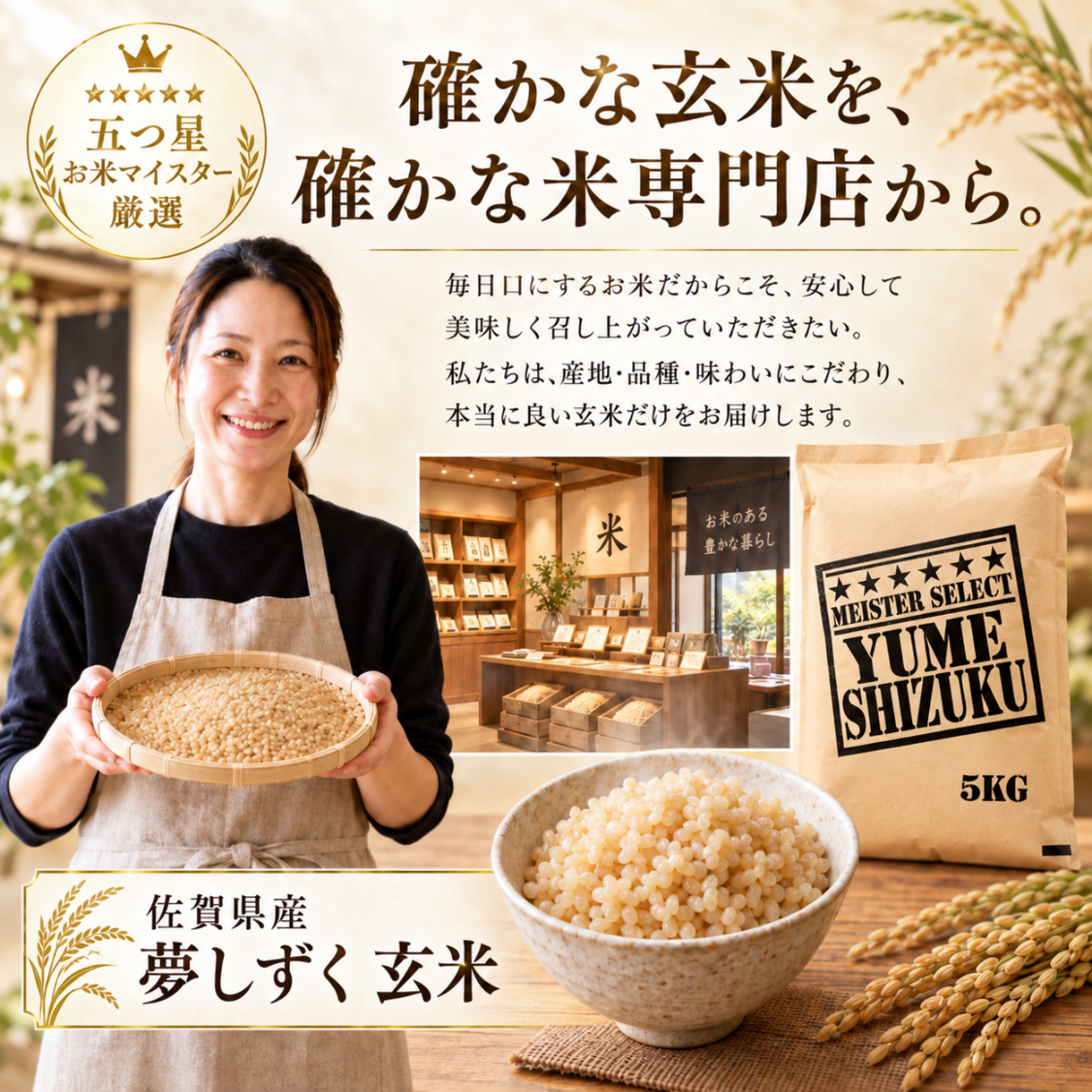 【数量限定】令和7年 佐賀産 夢しずく 玄米 10キロ 夢しずく 新米 玄米 10kg 特選夢しずく 5kg×2袋 佐賀県産 令和8年産
