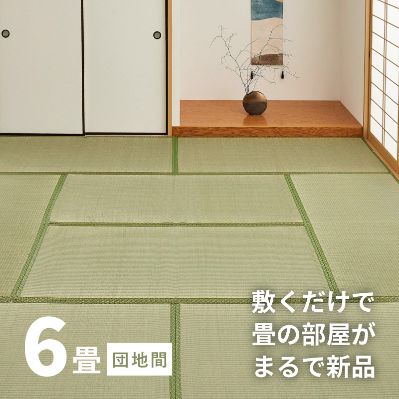畳6畳新品です。団地間サイズです ELEMENTS 日本製 防ダニシート 6畳 江戸間 団地間 ウッドカーペット 防