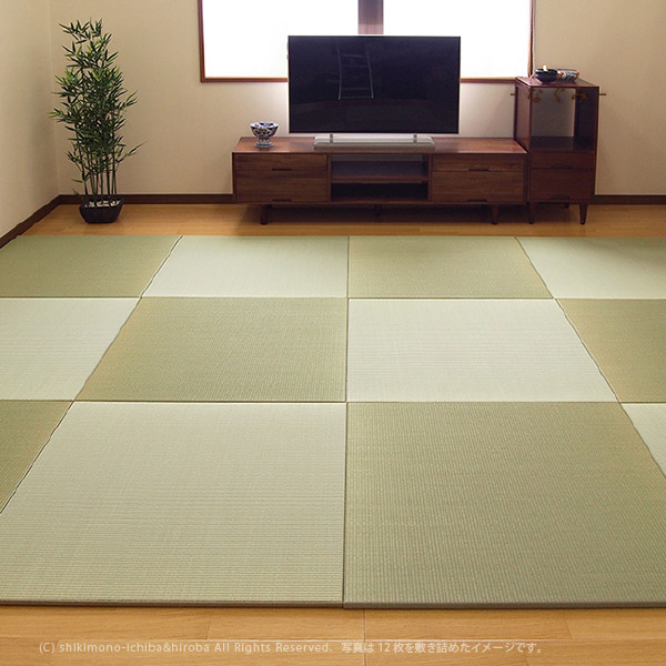 畳 置き畳 ユニット畳 い草 日本製 82×82×1.5cm 縁無し半畳 たたみ 正方形 畳マット 琉球畳風 引目織 滑り止め 凪海 なぐみ