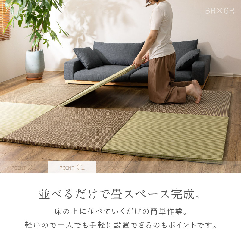 HAGiHARA（萩原） 畳 置き畳 イ草 い草 PP 82×82×2.5cm 大1枚 半畳