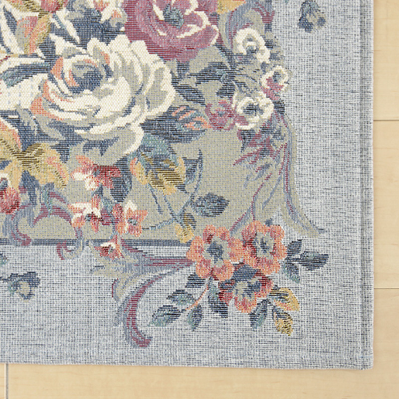 HAGiHARA（萩原） ラグ カーペット 2畳 185×185cm はっ水加工 姫系 花