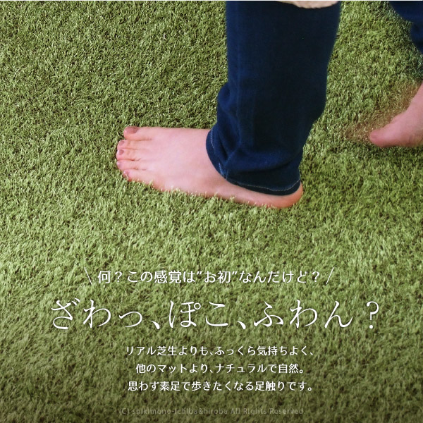玄関マット 室内 芝生マット 50×80cm 緑 グリーン 人工芝 マット 洗える ふっくら ウレタン入り シーヴァ｜hagihara6011｜03