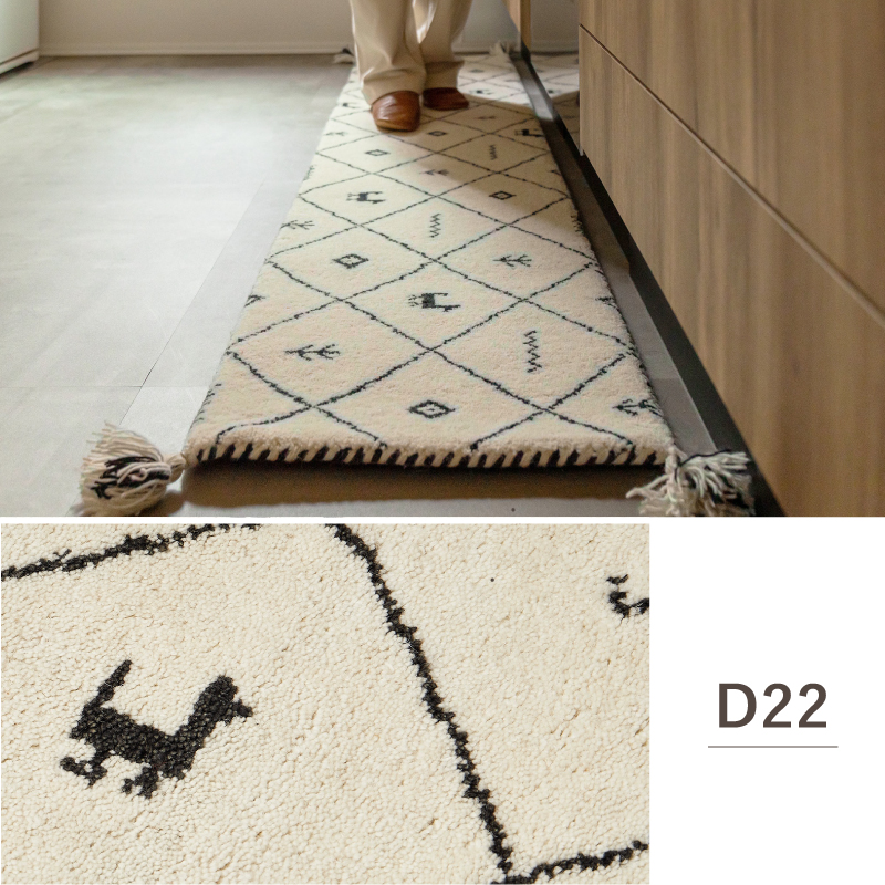 HAGiHARA（萩原） キッチンマット ギャッベ 長座布団 40×240cm 7柄