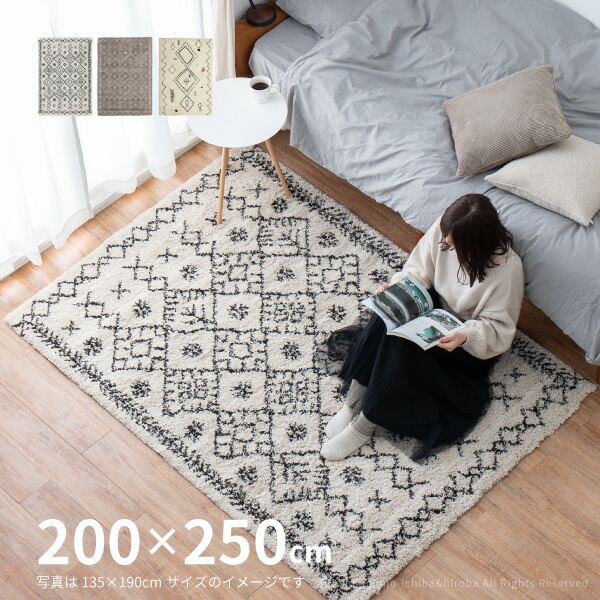 2柄3色から選べる ウィルトン織カーペット(ラグ・絨毯) 〔6畳 約230