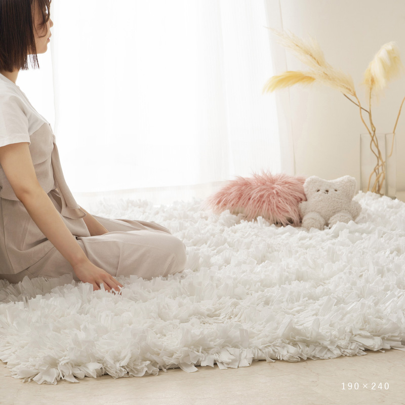 HAGiHARA（萩原） ラグ カーペット ラグマット 円形 90cm 無地柄 厚手