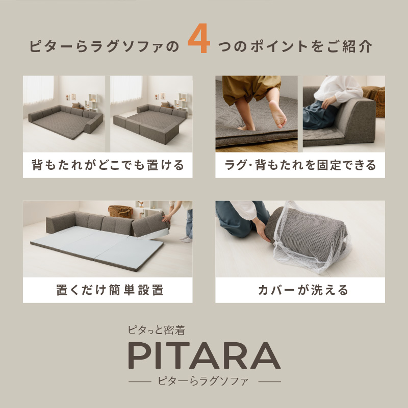 ソファラグ ソファーラグ ラグソファ 2畳 セ...の詳細画像3