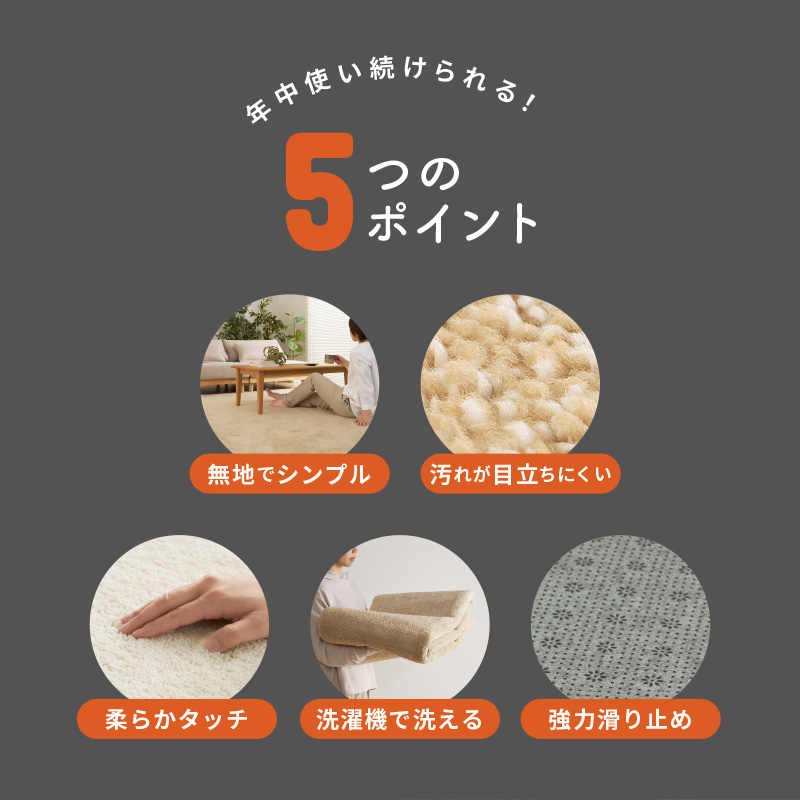 シャギーラグ マット カーペット 1.5畳 1...の詳細画像4