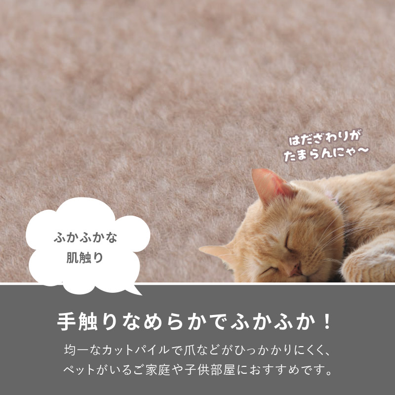 ラグ カーペット 3畳 本間 3帖 191×286cm 日本製 カットできる ペット 犬 猫 タフトラグ 絨毯 平織り ラウム｜hagihara6011｜14