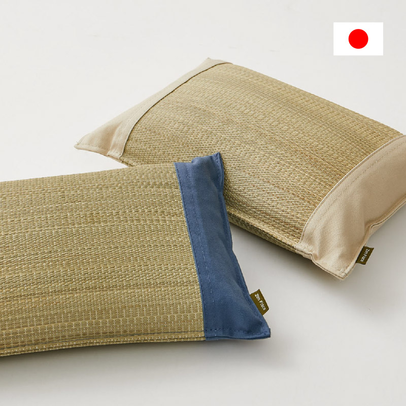 い草枕 倉敷帆布 おしゃれ 国産 枕 32×22×10cm ソフティル イ草 小さめ まくら お昼寝枕 安眠 癒しグッズ 日本製 無地 せとのと 倉ノ戸 くらのと 平枕｜hagihara6011｜04