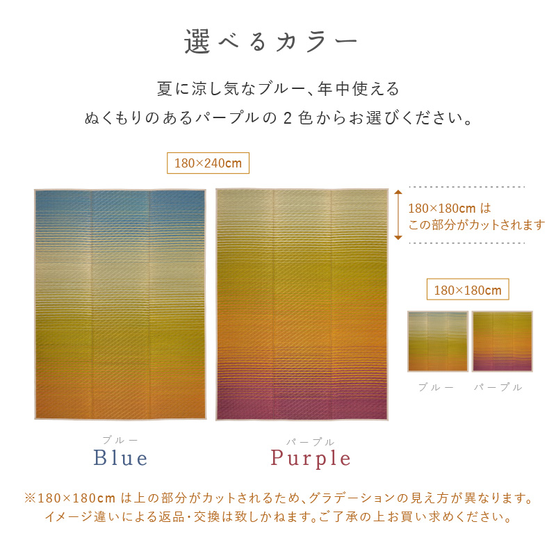 HAGiHARA（萩原） い草ラグ い草カーペット 3畳 3帖 180×240cm 畳の上