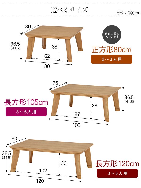 こたつ こたつテーブル 単品 正方形 幅80cm 省エネ 省スペース フラットヒーター オールシーズン ウォールナット シンプル おしゃれ アネラ_16