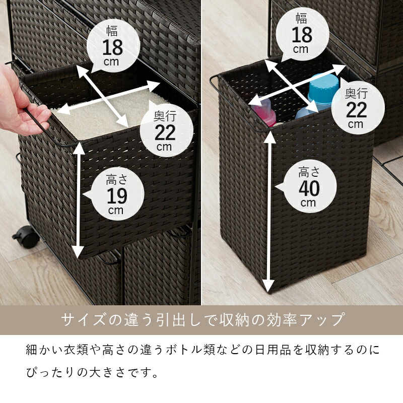 ランドリーチェスト ランドリーワゴン 7杯 幅...の詳細画像5