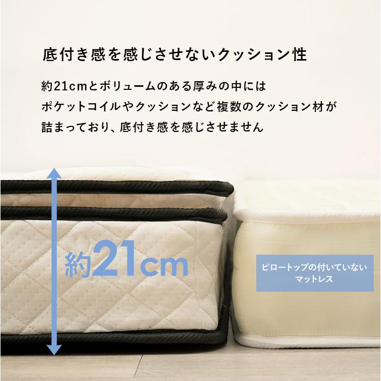 ベッド 脚付きマットレス セミダブル マットレス ベッドフレーム 安い 脚付き マットレス付き すのこベッド ポケットコイル おしゃれ シンプル｜hagihara6011｜08