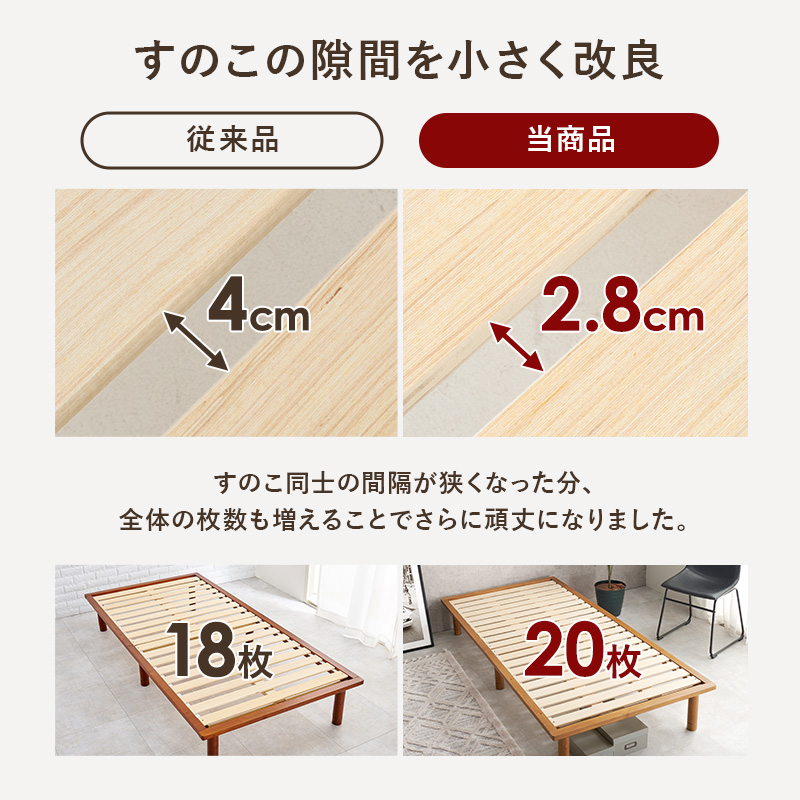 HAGiHARA（萩原） ベッド セミシングル 安い すのこベッド ベッド