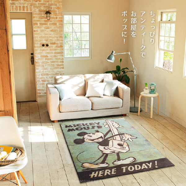 在庫限り） ミッキー ラグ 1畳 100×140cm 日本製 防ダニ ホット