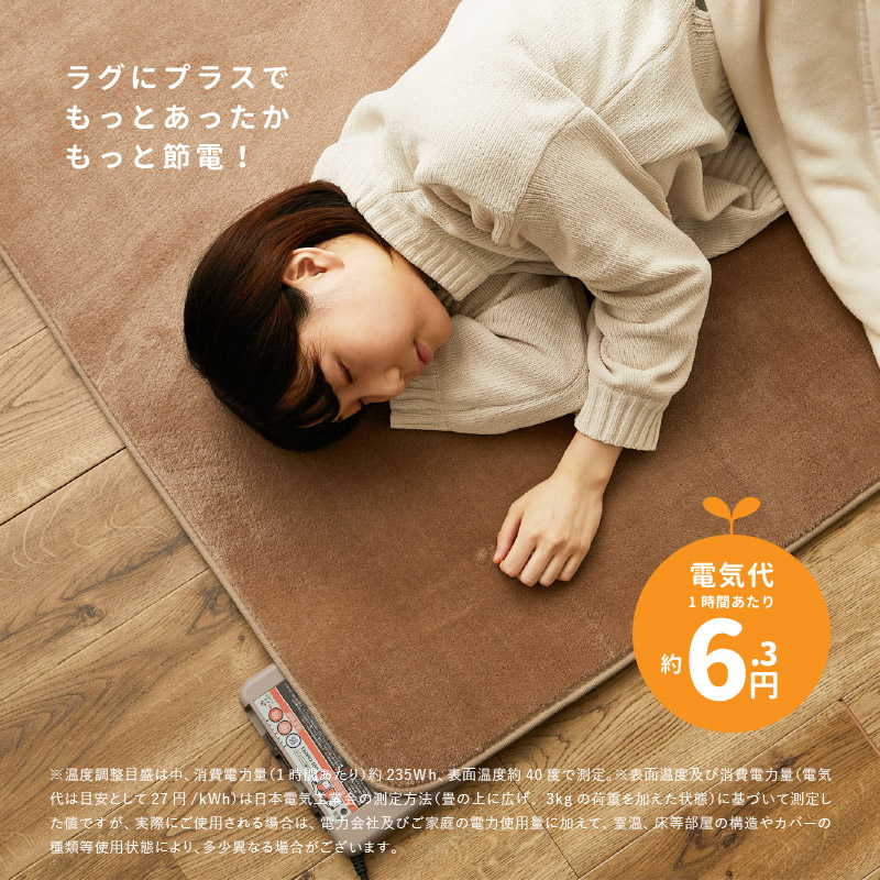ホットカーペット 本体 2畳 175×175cm 日本製 防音 暖房面