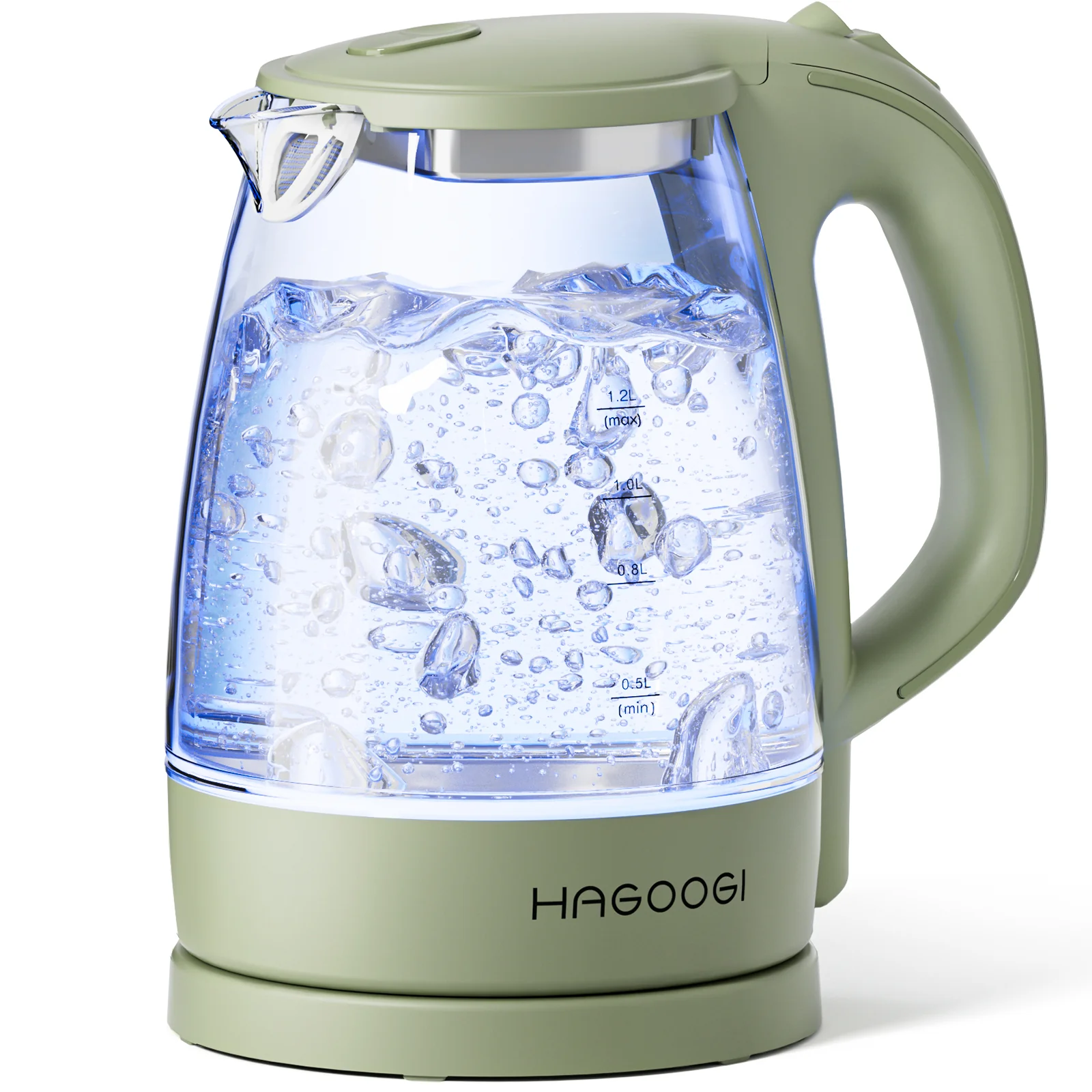 【18ヶ月保証】【P5倍】HAGOOGI 電気ケトル ガラス おしゃれ 1.2L 電気ポット 湯沸かし器 沸騰自動オフ 900W 軽量ポット ギフト ケトル おしゃれ 小型 御歳暮｜hagoogishop｜04