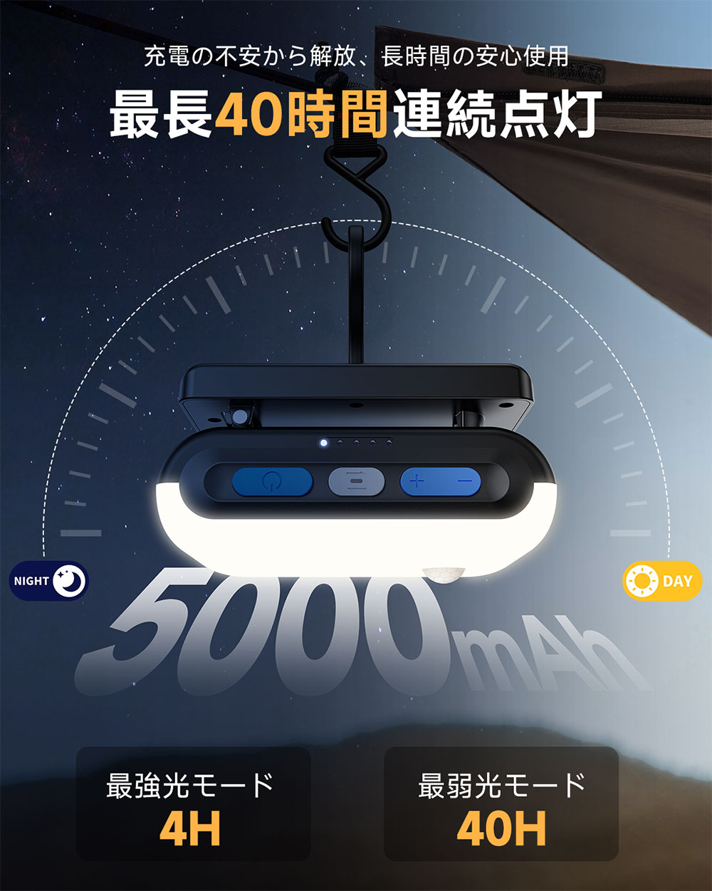 HAGOOGI 【防災推奨品】センサーライト キャンプライト ランタンライト