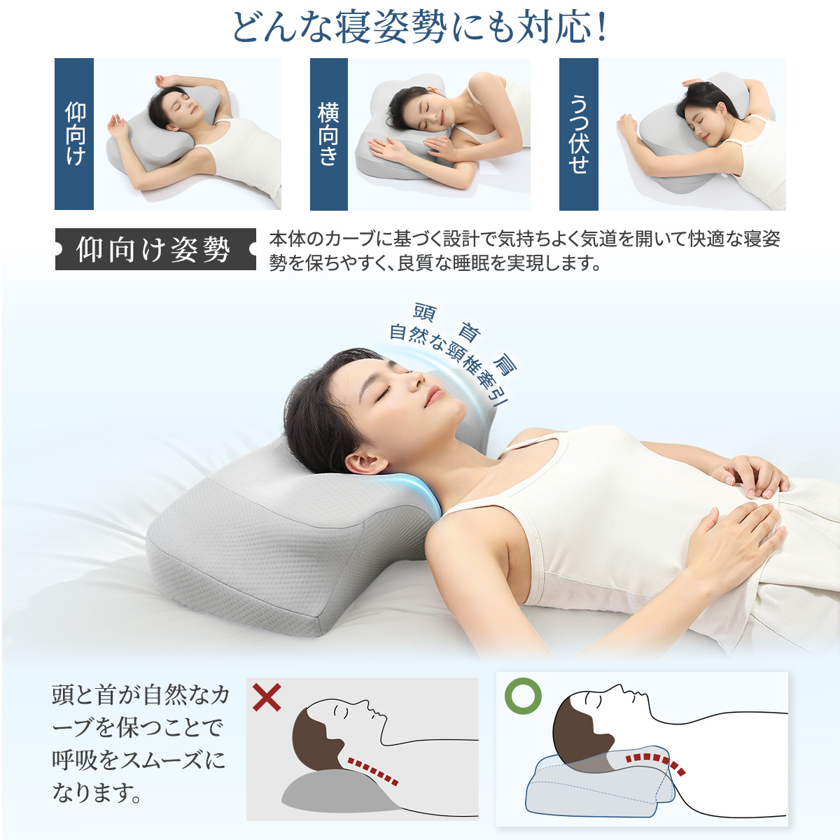 2025年新品】枕 低反発枕 安眠枕 まくら 快眠枕 ストレートネック 高さ