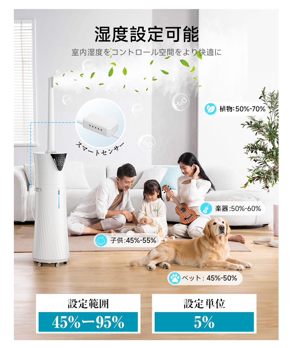 HAGOOGI 【50％OFFクーポン配布中】HAGOOGI 加湿器 大容量 17L 上から