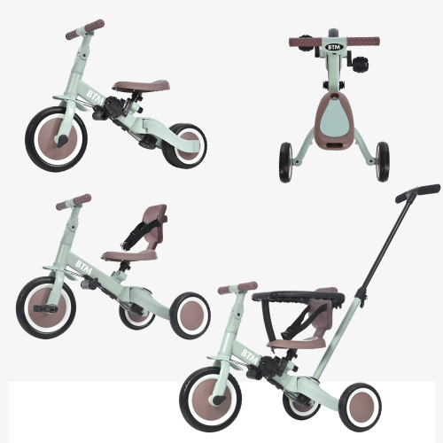 子供用三輪車 4in1 自転車 押し棒付き 安全バー付き キックボード 