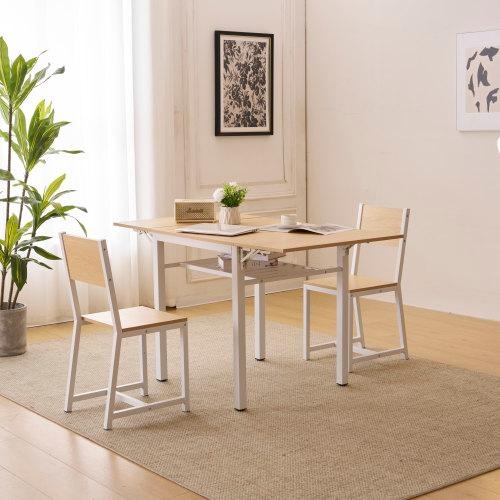 ID：261019　食卓３点セット　白 MINT ダイニングセット ダイニングテーブル 3点セット 幅85cm