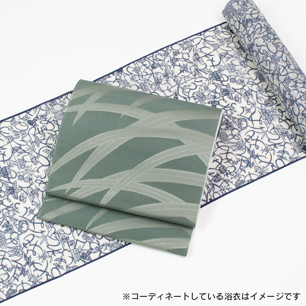 紫紘 夏八寸名古屋帯 露芝 八寸帯 夏用 夏八寸帯 夏帯 名古屋帯 正絹