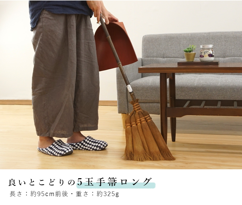 5玉手箒ロングはりみ大セット ほうき ちりとり セット はりみチリトリ