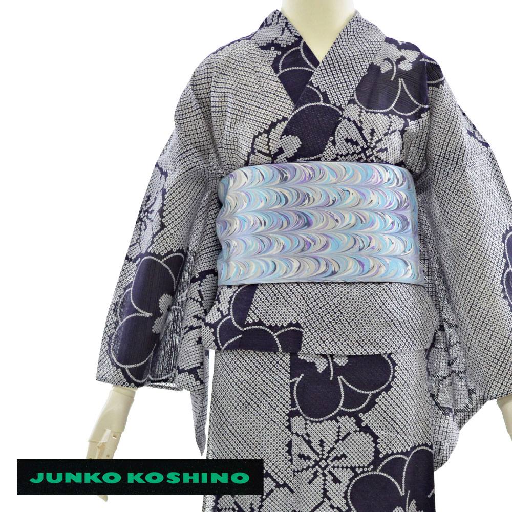 浴衣 レディース junko koshino コシノジュンコ 綿絽浴衣 ゆかた 藍色