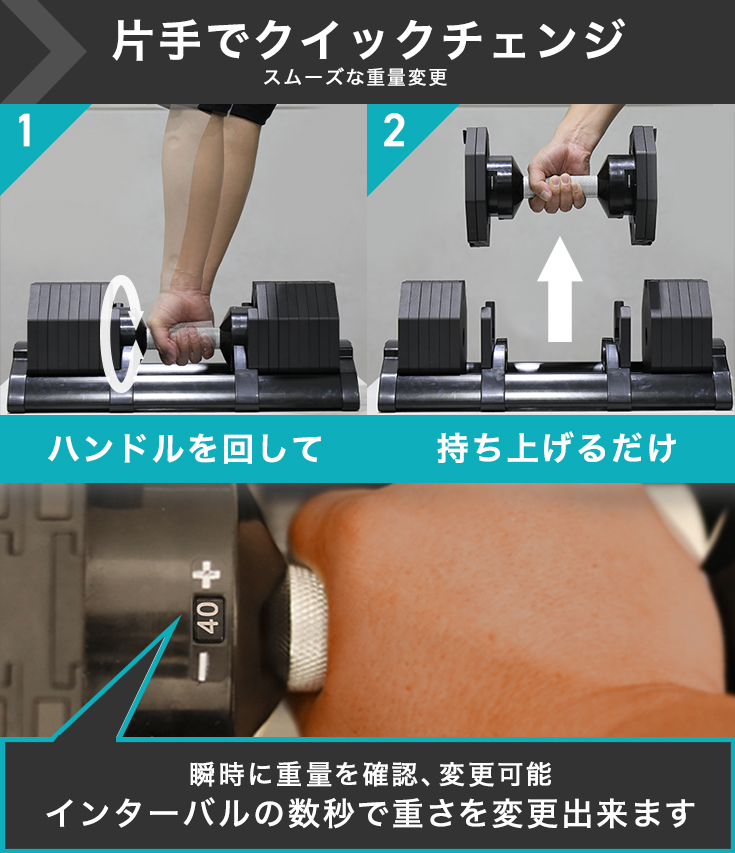 ダンベル 可変式 5〜40キロ その2