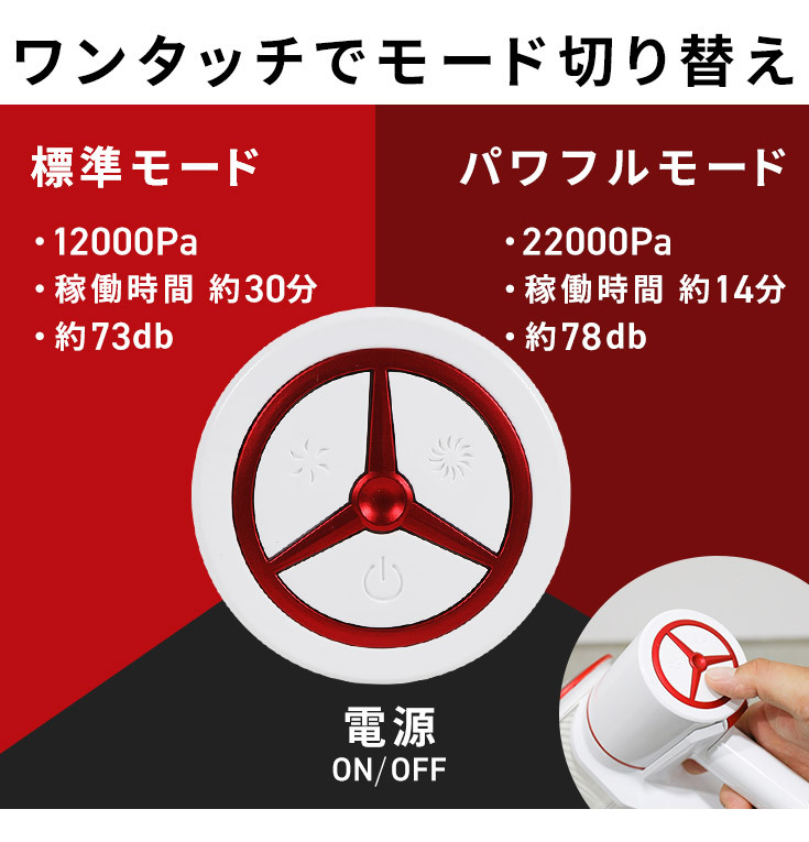 【公式】 スティッククリーナー 掃除機 （セット商品：水拭き 布団掃除 ノズル付き）中折パイプ 吸引力22000Pa ／HG-K82【1年保証】