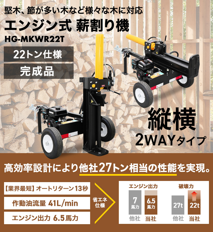 ハイガー公式 エンジン薪割り機 薪割機 22トン 縦横兼用 HG-MKWR22T【完成品】 : hg-mkwr22tn-01 : HAIGE - 通販  - Yahoo!ショッピング