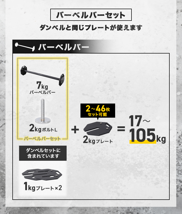 HAIGE ハイガー 可変式ダンベル 20kg×2個セット ダンベルセット