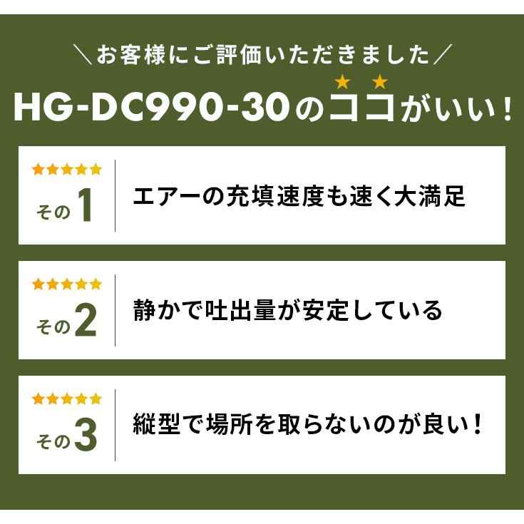 ハイガー公式 エアコンプレッサー 縦型 100V 30L オイルレス 最大圧力 