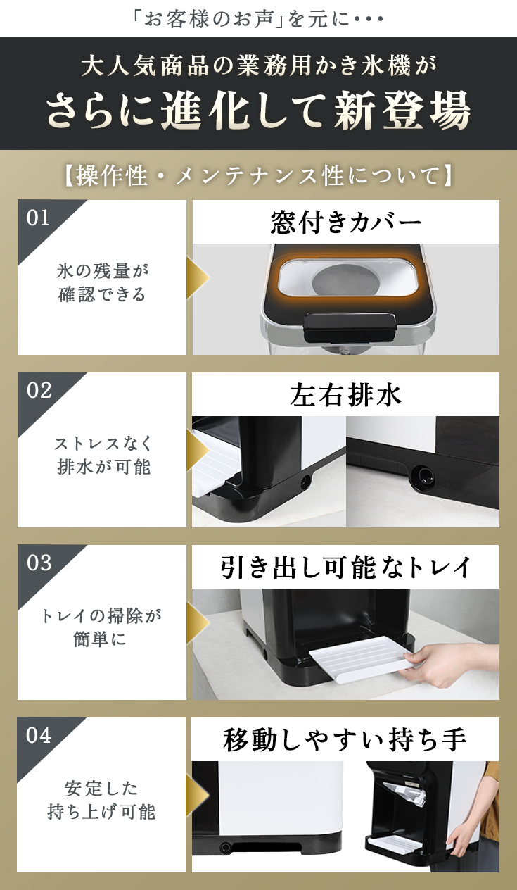 ハイガー 業務用電動かき氷機 大容量 市販氷/バラ氷使用可能 ペダル