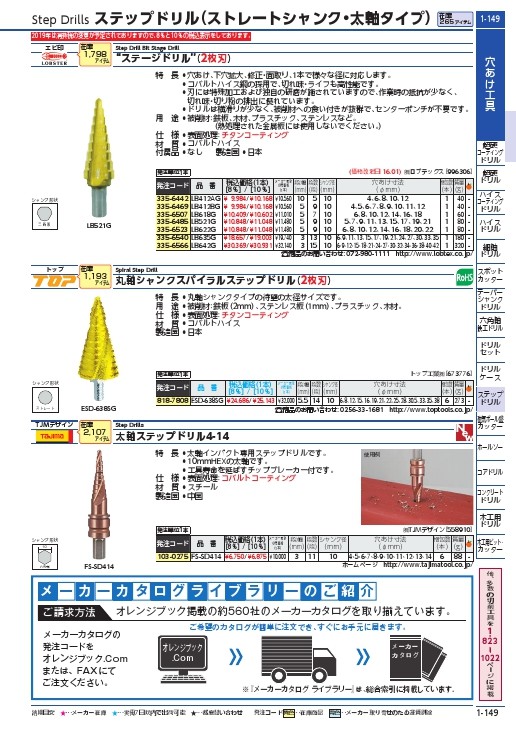 ロブテックス ステージドリル 15段 軸径10mm LB642 - ドリルビット