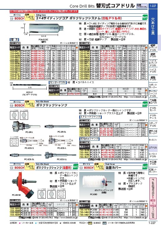 ボッシュ 2X4コア カッター130mm ( P24-130C ) ボッシュ(株) : 7330901