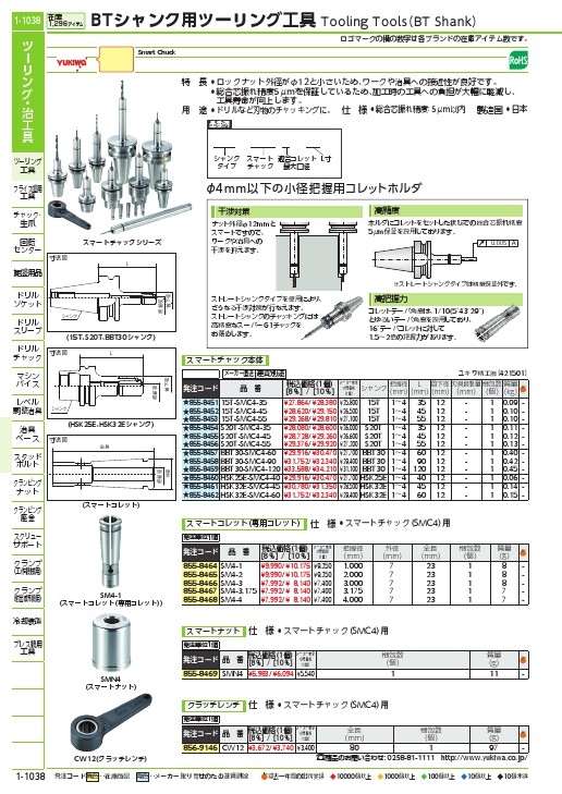 ユキワ BTシャンク用ツーリング工具 スマートチャック シャンクS20T