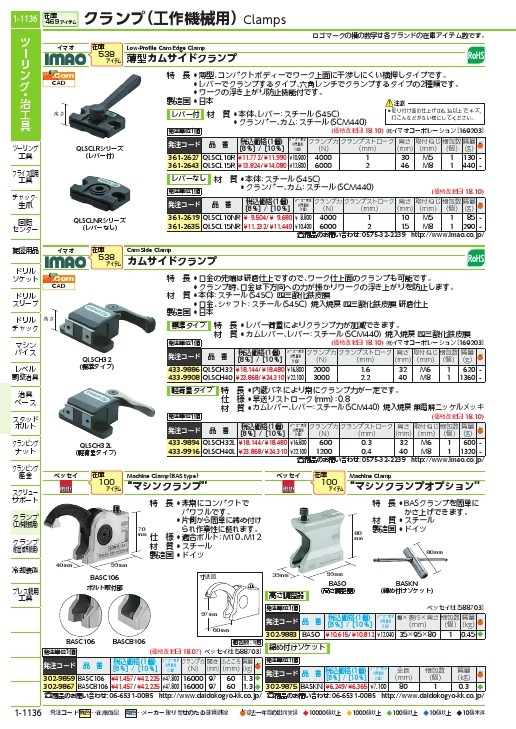 ベッセイ クランプBASC型 開き100mm ( BASC106 ) ベッセイ社 : 3029859