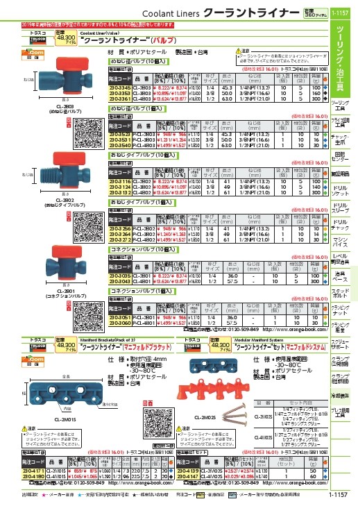 TRUSCO クーラントライナー コネクションバルブ サイズ1/4 (10個入