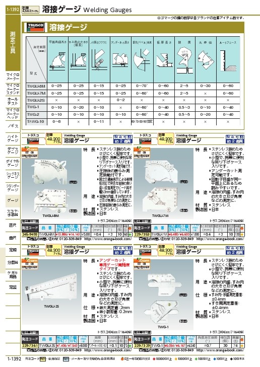 TRUSCO 溶接ゲージ 寸法測定精度±0.4 ( TWG-1(TWGU-1)(セイドプラス