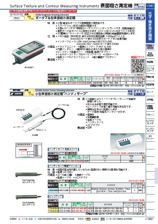 輸入品販売 東京精密 ピックアップ ハンディサーフ・サーフコム