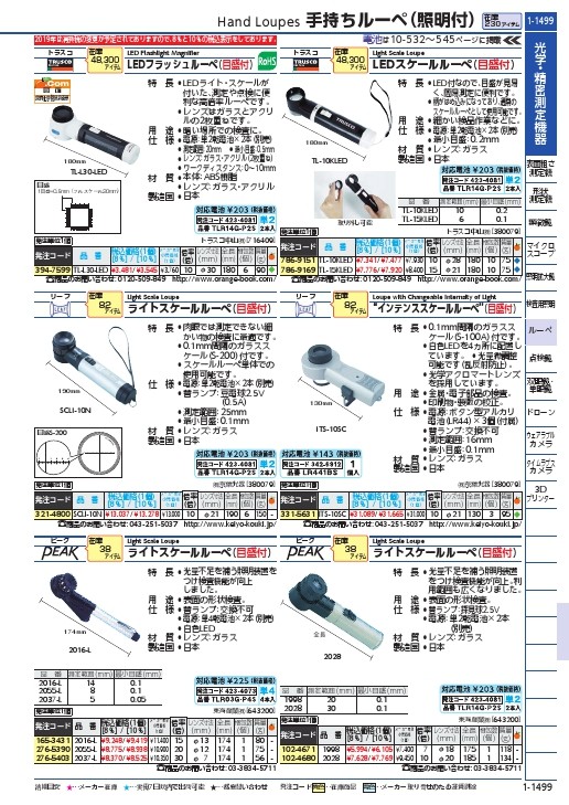 ＴＲＵＳＣＯ ＬＥＤ付きスケールルーペ １０倍 TL-10KLED【786-9151】-