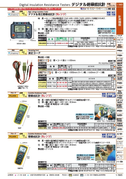 FLUKE デジタル絶縁抵抗計(5レンジ) ( 1507 ) (株)テクトロニクス