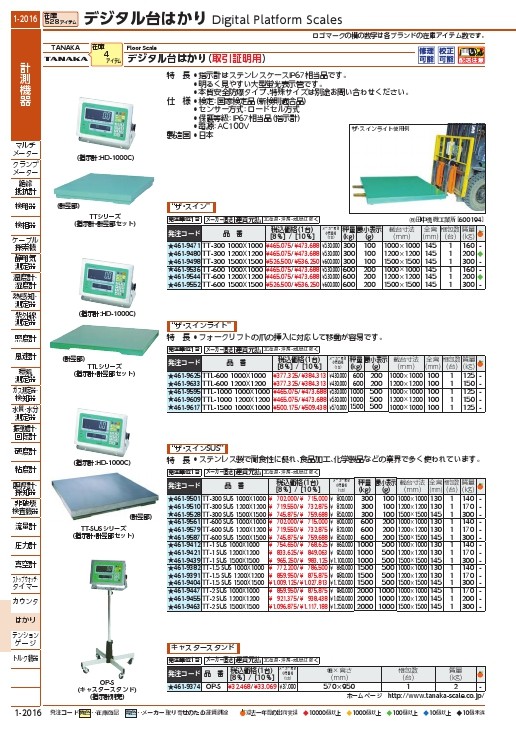 TANAKA デジタル台はかり ザ・スイン 600kg ( TT-600 1500X1500 ) (株
