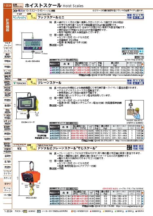 テラオカ クレーンスケール ( DS204-1T ) (株)寺岡精工 : 4625455