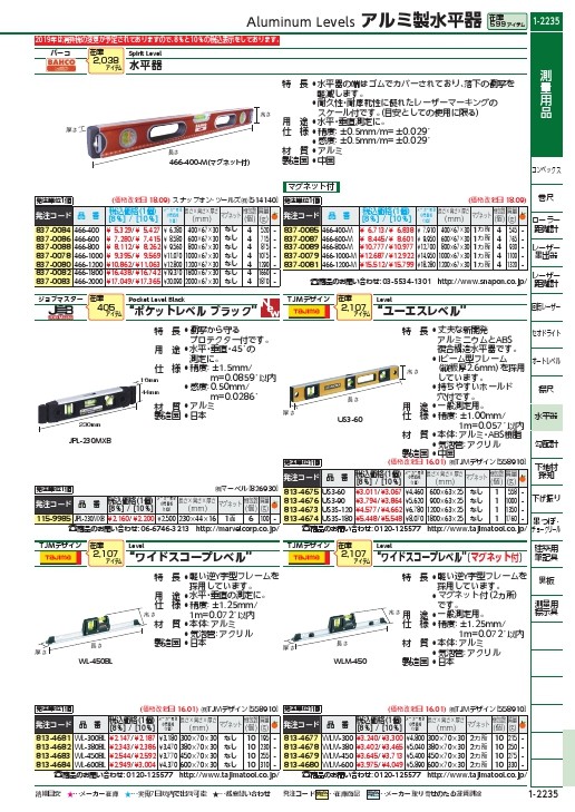 バーコ 水平器 長さ600mm マグネット1ヵ所 ( 466-600-M ) スナップオン