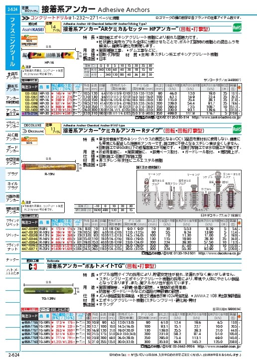 DECOLUXE ケミカルアンカー Rタイプ(-N)(回転及び回転打撃型)穿孔深さ130 (R-16N) 日本デコラックス(株)  :4470346:配管材料プロトキワ - 通販 - Yahoo!ショッピング